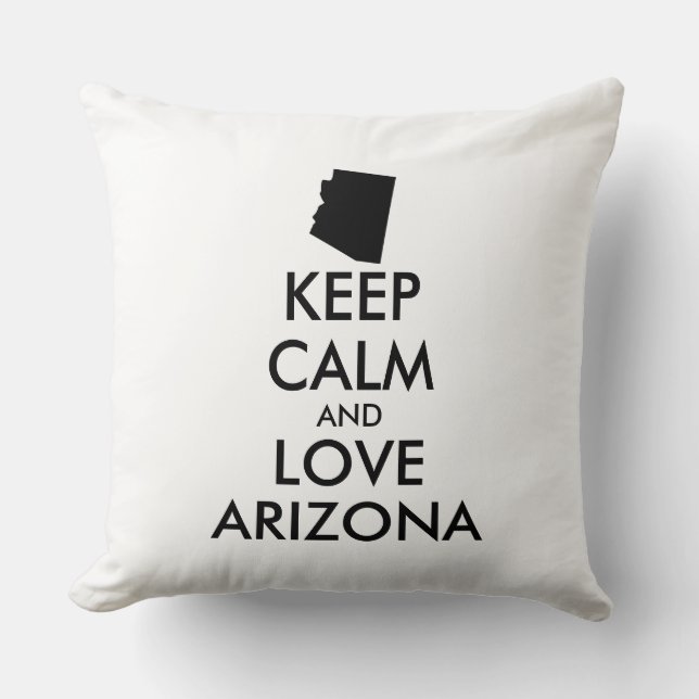 Almofada Arizona personalizável MANTER CALM e AMOR (Frente)