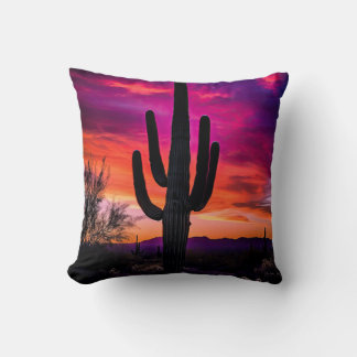 Almofada Arizona Saguaro Cactus Southwestern Desert Sunset