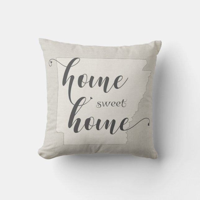 Almofada Arkansas - Home Sweet Home Burlap-look (Frente)