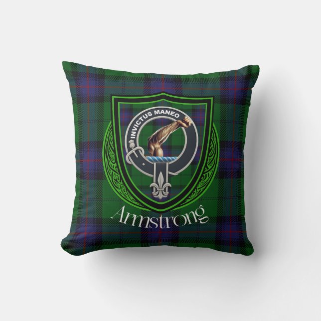 Almofada Armstrong Scottish Clan Tartan Crest (Frente)