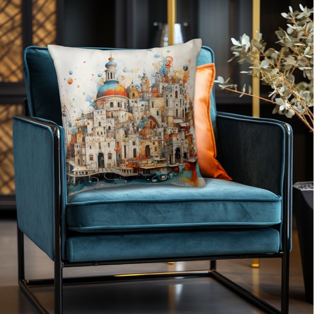 Almofada Arquitetura tradicional de Abstrato italiano moder (Abstract Italian European Architecture Pillow
A blend of traditional and modern Flair!)