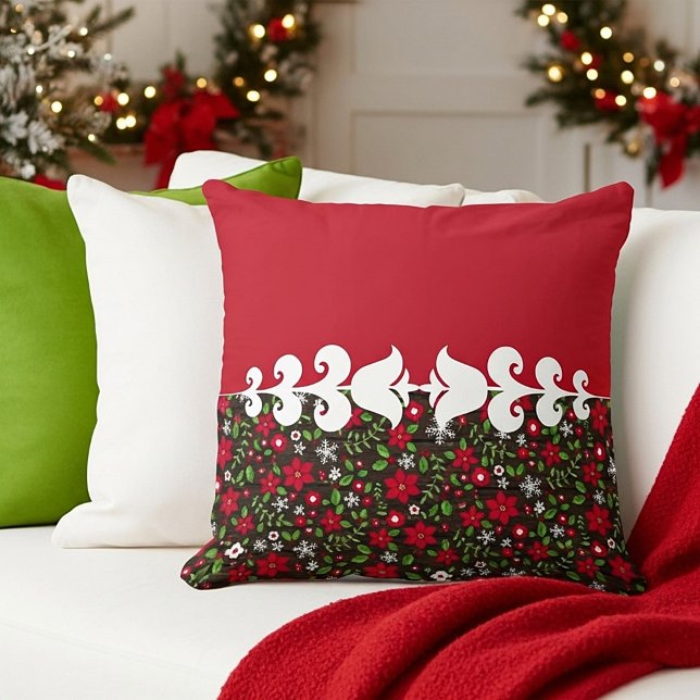 Almofada arranjo floral de Natal (Criador carregado)