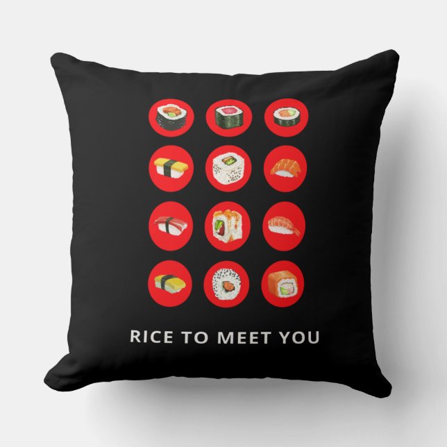Almofada Arroz Para Te Conhecer Sushi T-Shirt (Frente)