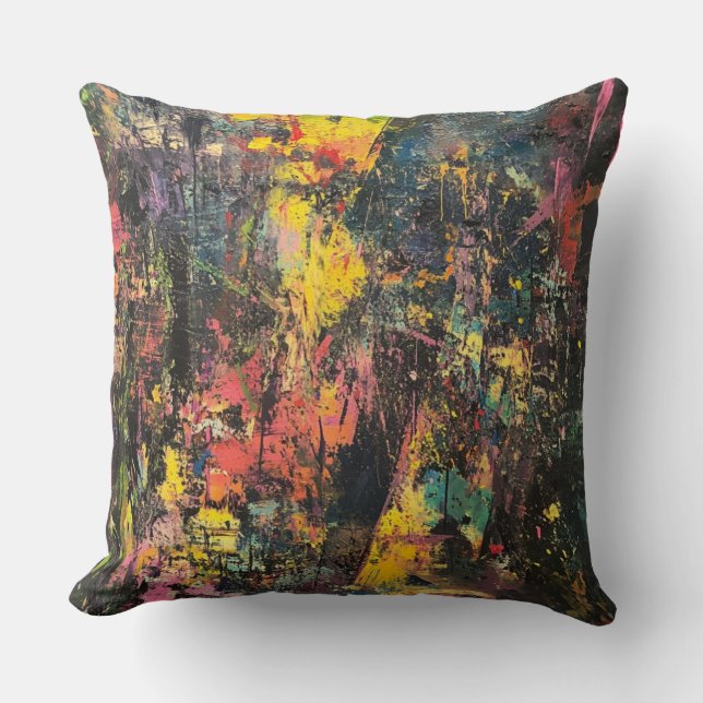 Almofada Art abstrait texturé en couleurs vives 🎨 (Frente)