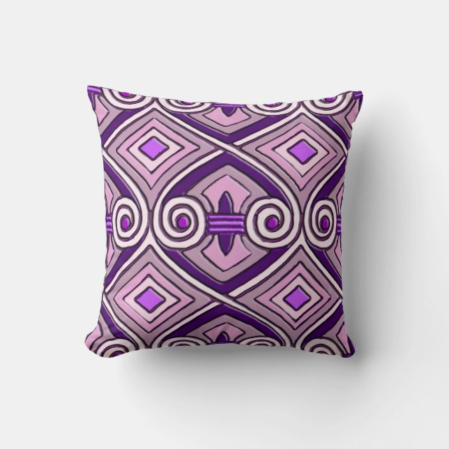 Almofada Art Deco Does Persia (Bright Purples) (Frente)