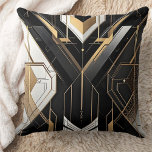Almofada Art Deco Dourado Black Geométrico Cross Design<br><div class="desc">Art Deco Dourado Design Geométrico</div>