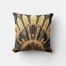 Almofada Art Deco Elegant Black and Gold Home and Office
