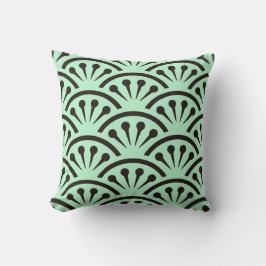Almofada Art Deco Japão (Mint Green + Black)