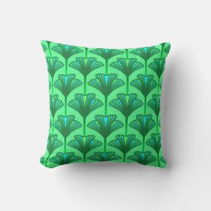 Almofada Art Deco Lily, Jade Green e Turquesa