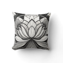 Art Deco Lotus Travesseiro decorativo