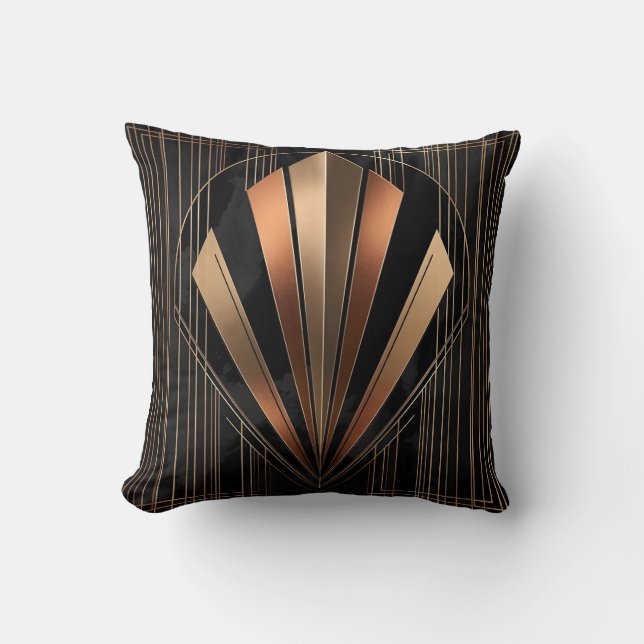 Almofada Art Deco Metallic Geometric Elegance (Frente)