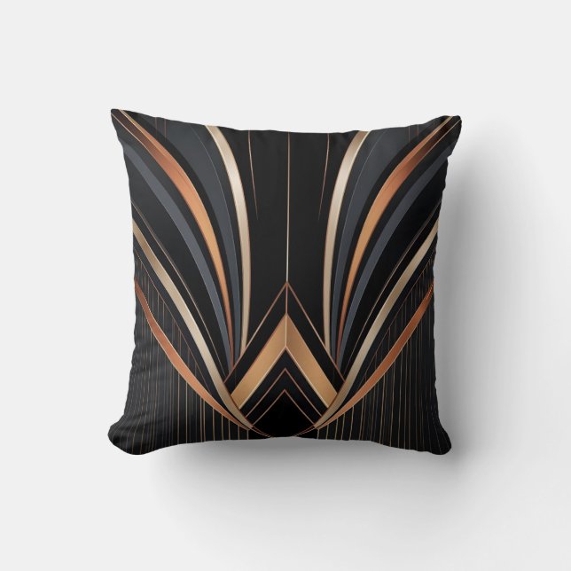Almofada Art Deco Metallic Geometric Elegance (Frente)