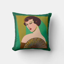 Art Deco Modern Lady with a Fan