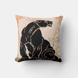 Almofada Art Deco Panther Decor Travesseiro