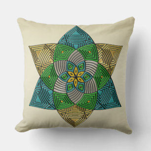 Almofada Art Deco Peacock Feather Inspirou Mandala