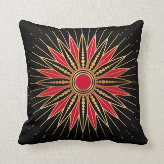 Almofada Art Deco Retro Star (red-gold-black)