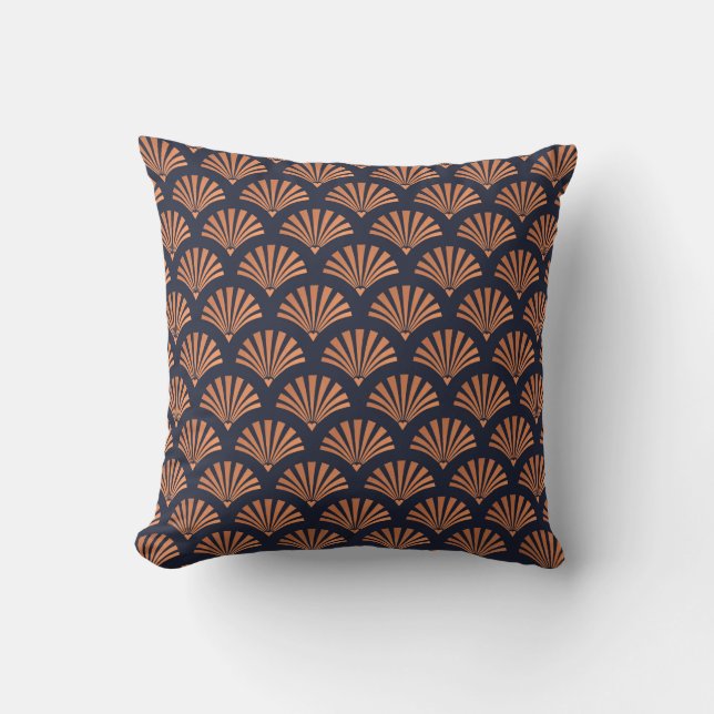 Almofada Art Deco Shell Pattern Copper (Frente)