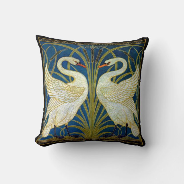 Almofada Art Deco Swans (Frente)