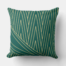 Art Deco Teal/Verde e Travesseiro decorativo Doura