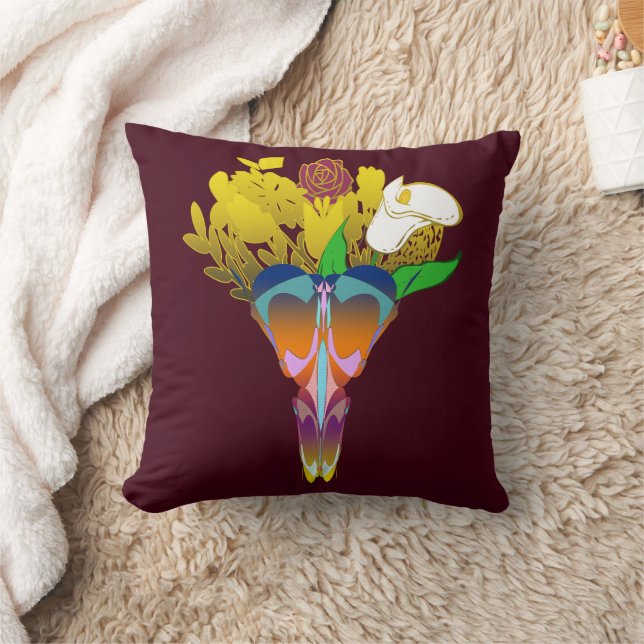 Almofada Art Deco Vase with Golden Flowers (Cobertor)