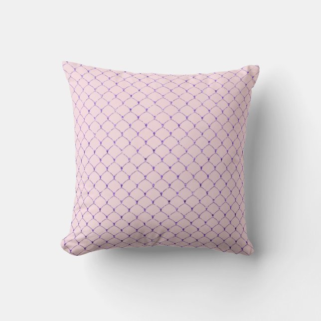 Almofada Art Deco Violet Pink Net White Escala Sereia (Frente)