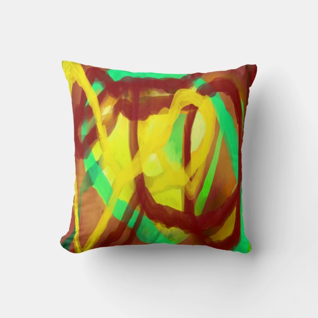 Almofada Art design verde-amarelo-esverdeado (Frente)