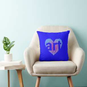 Almofada Art Lover, Grande Coração com Arte Palavra, Arte C