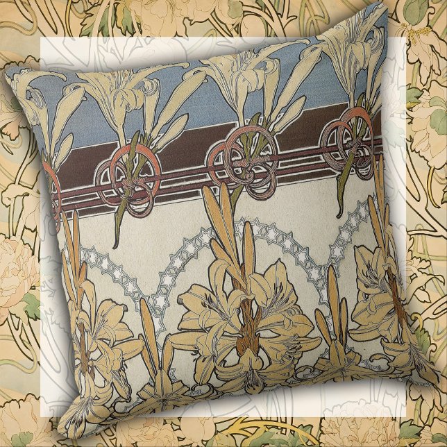 Almofada Art Nouveau Bloom & Line (Criador carregado)