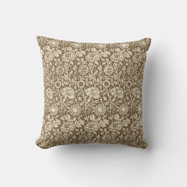 Almofada Art Nouveau Carnação Damask, Taupe e Cream (Frente)