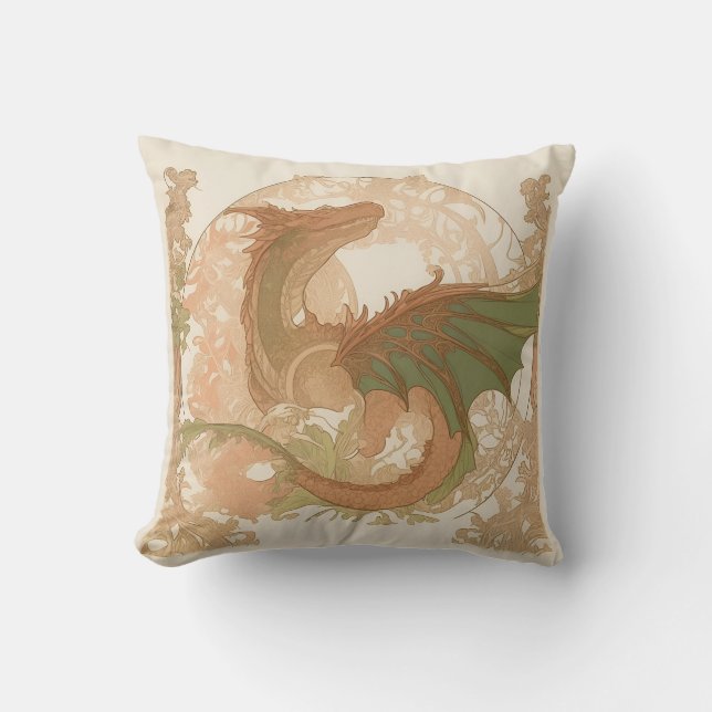 Almofada Art Nouveau - Dragão (Frente)