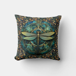 Almofada Art Nouveau Dragonfly em Ivy Travesseiro decorativ