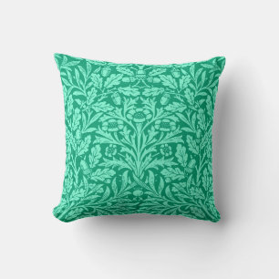 Almofada Art Nouveau Floral Damask, Turquoise e Aqua