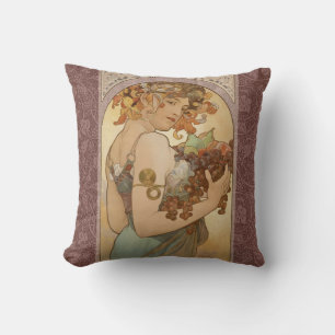 Almofada Art Nouveau Mulher Mucha Linda