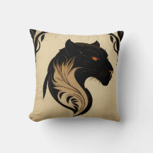 Art Nouveau Panther Travesseiro decorativo