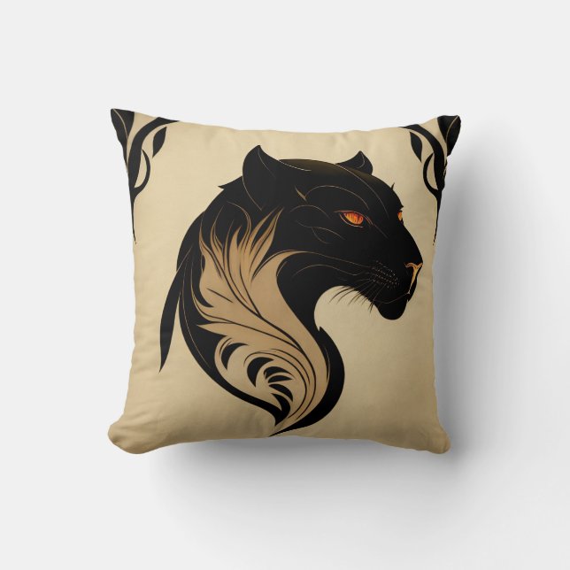 Almofada Art Nouveau Panther Travesseiro decorativo (Frente)