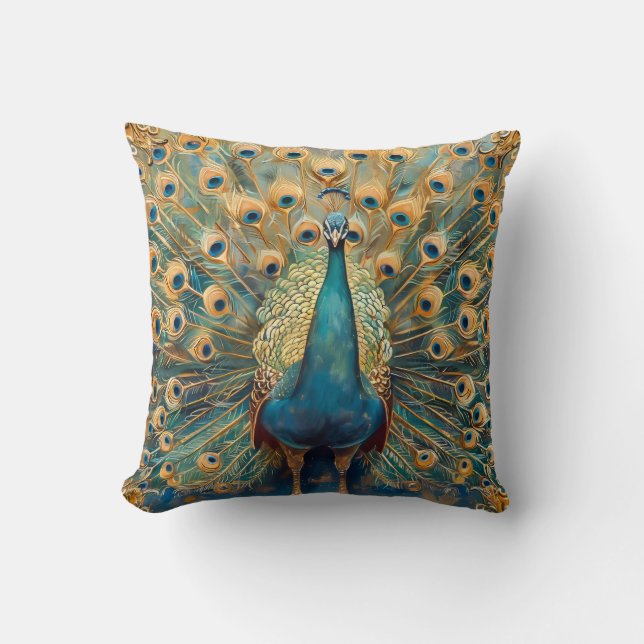 Almofada Art Nouveau Peacock (Frente)