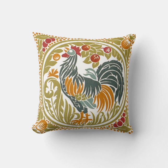 Almofada Art Nouveau Rooster (Frente)