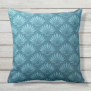 Almofada Art Nouveau,Teal,metálico,Deco de arte, padrão d