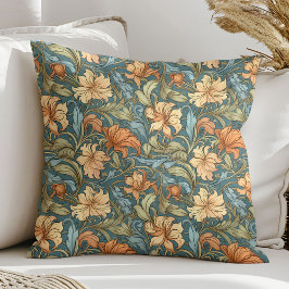 Almofada Art nouveau William Morris flores coloridas pastel