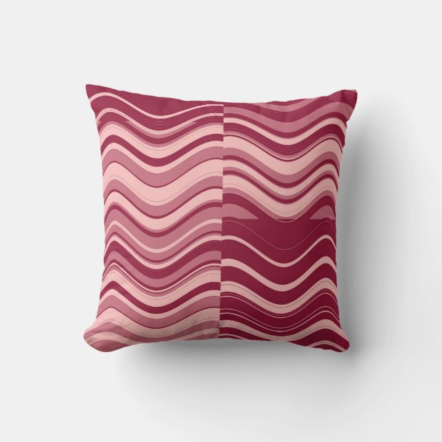 Almofada Art Retro Red Pink Wave Abstrato (Frente)