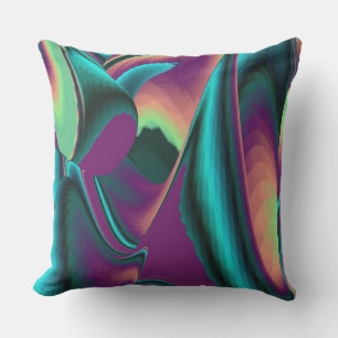 Almofada Arte 3D Metálica Futurística Abstrato