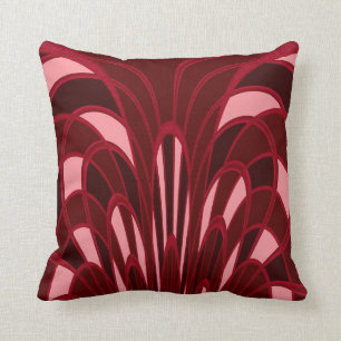 Almofada Arte abstracta Deco do cogumelo - vermelho