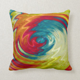 Almofada Arte abstracta espiral multicolorido