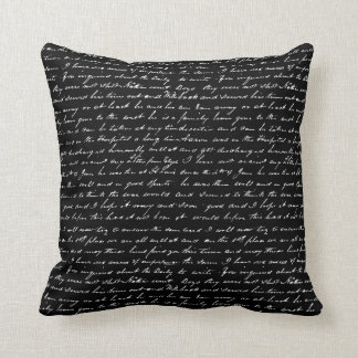 Almofada Arte abstracta preto e branco da escrita do