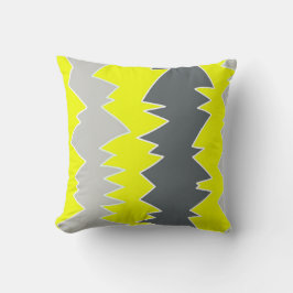 Almofada Arte abstrata cinza claro amarelo cinza carvão