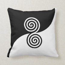 Arte Abstrata com Círculos Espirais em Preto e Bra