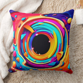 Almofada Arte Abstrata de Vórtice Cósmico Vibrante