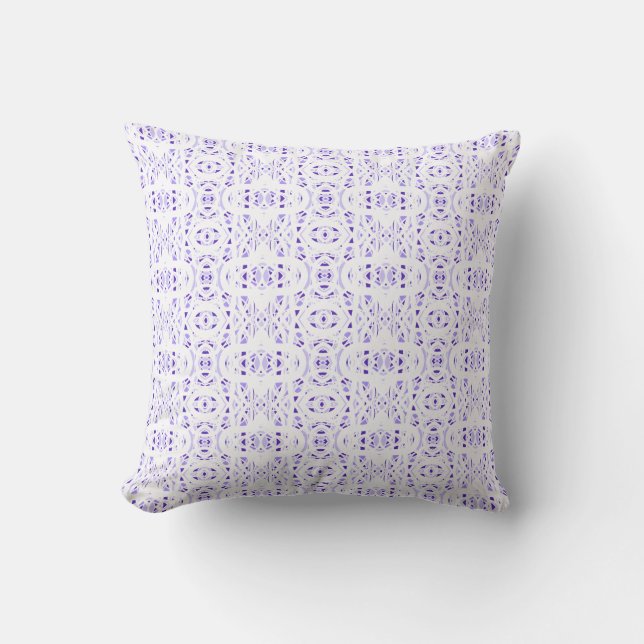 Almofada Arte Abstrata em Guache Roxo Branco Firebrand (Frente)
