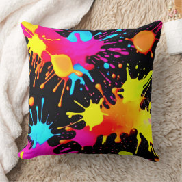Almofada Arte abstrata neon vibrante em movimento