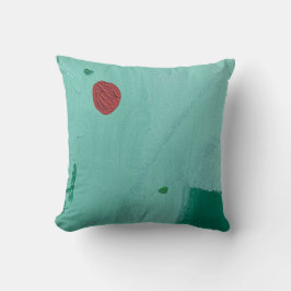 Almofada Arte Abstrata Teal Minimalista